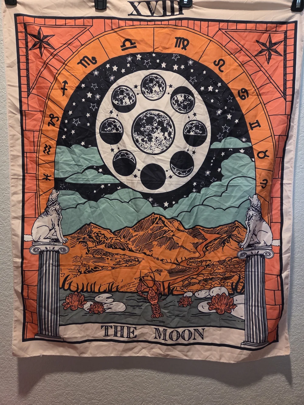 36Wx27L Astrology Moon Tapestry Wall Hanging